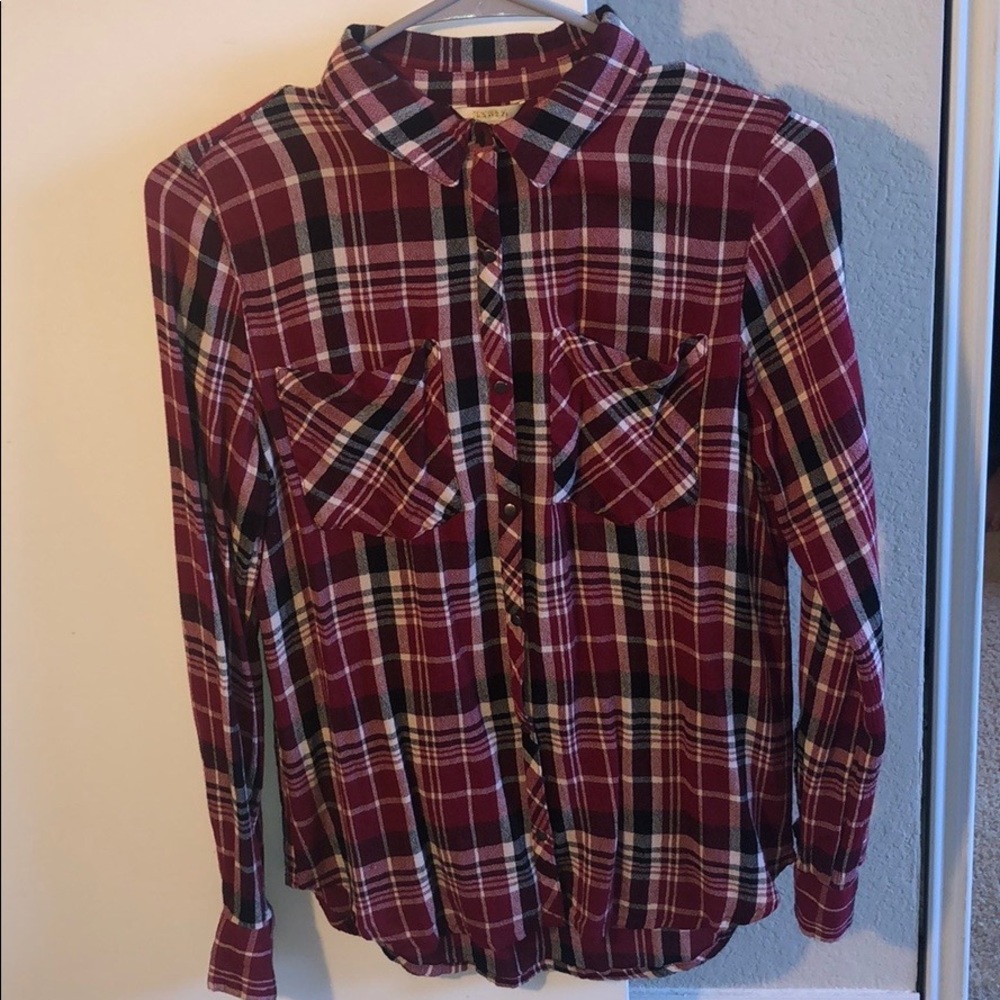 Plaid button down shirt